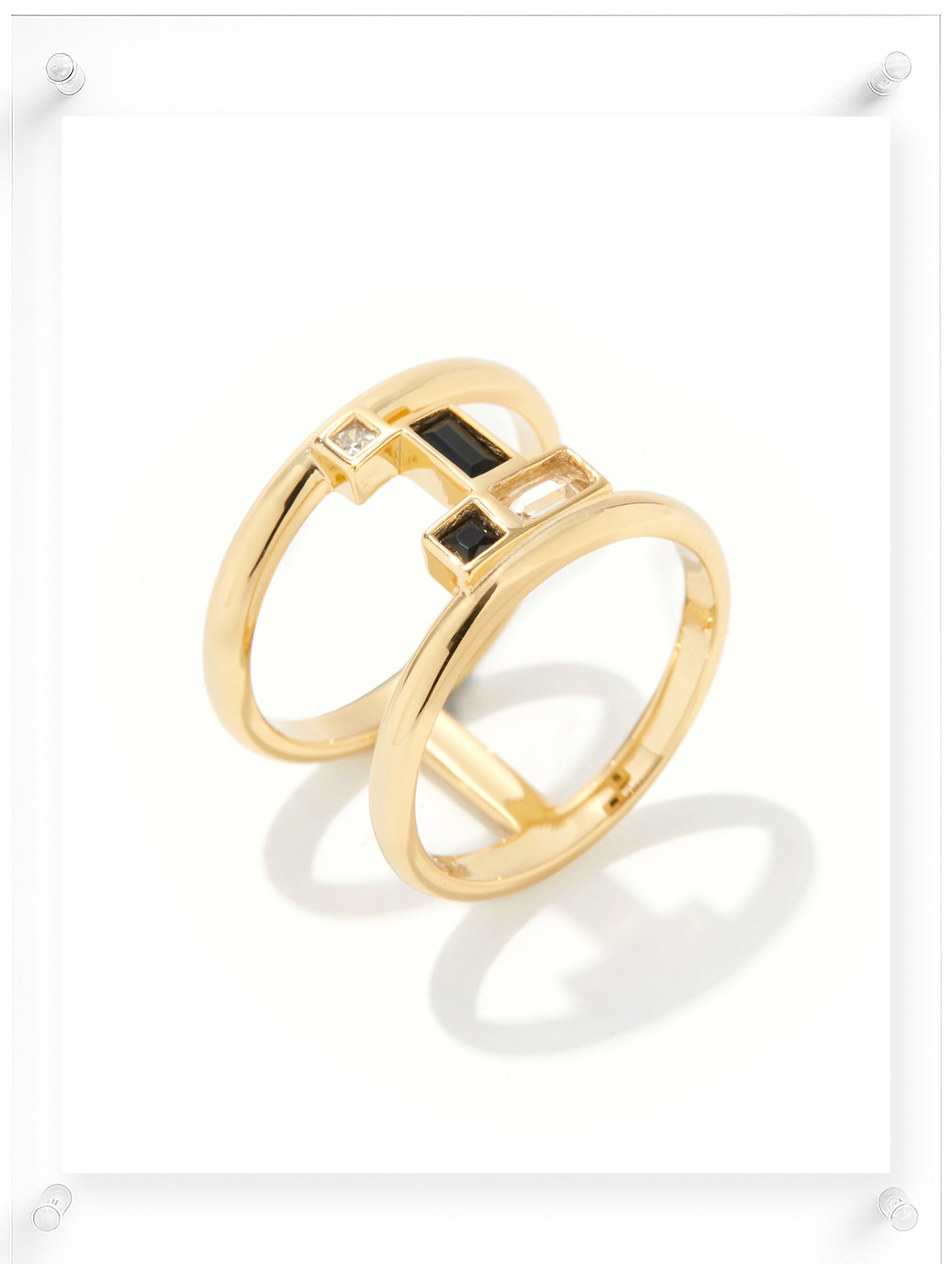 Gentle Mind Black Onyx Ring - 14k Plated Gold