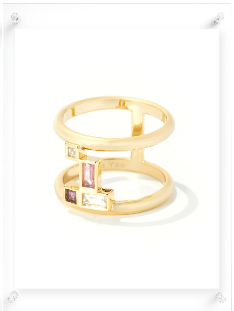 Gentle Mind Pink Sapphire Ring - 14k Plated Gold