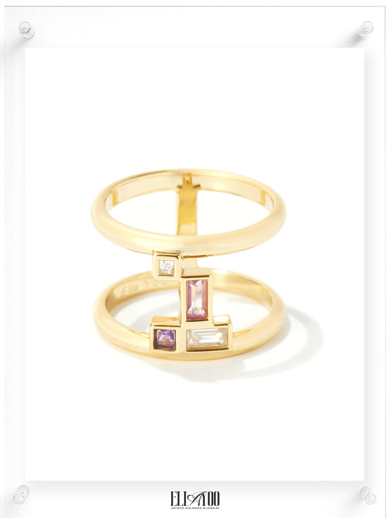 Gentle Mind Pink Sapphire Ring - 14k Plated Gold