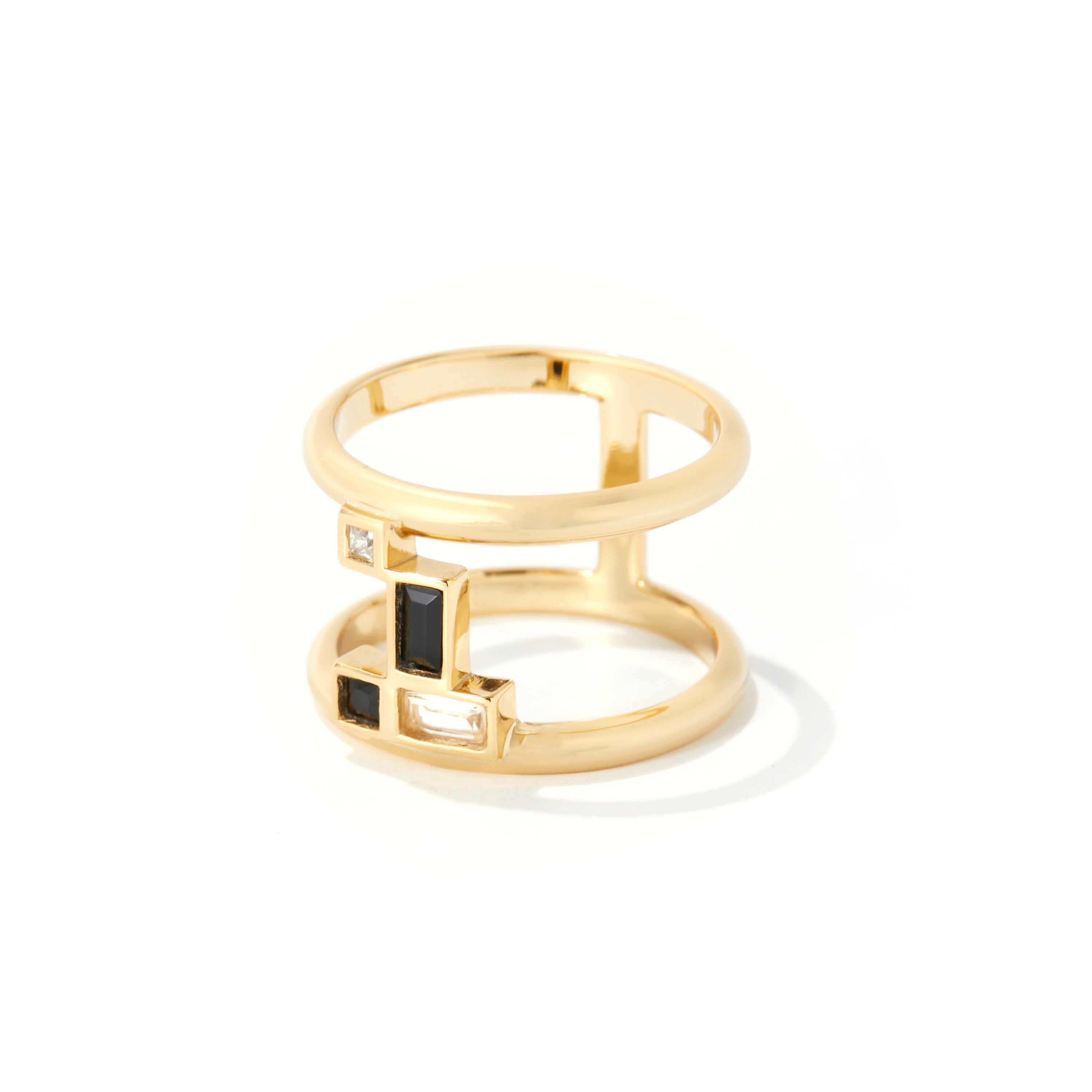 Gentle Mind Black Onyx Ring - 14k Plated Gold