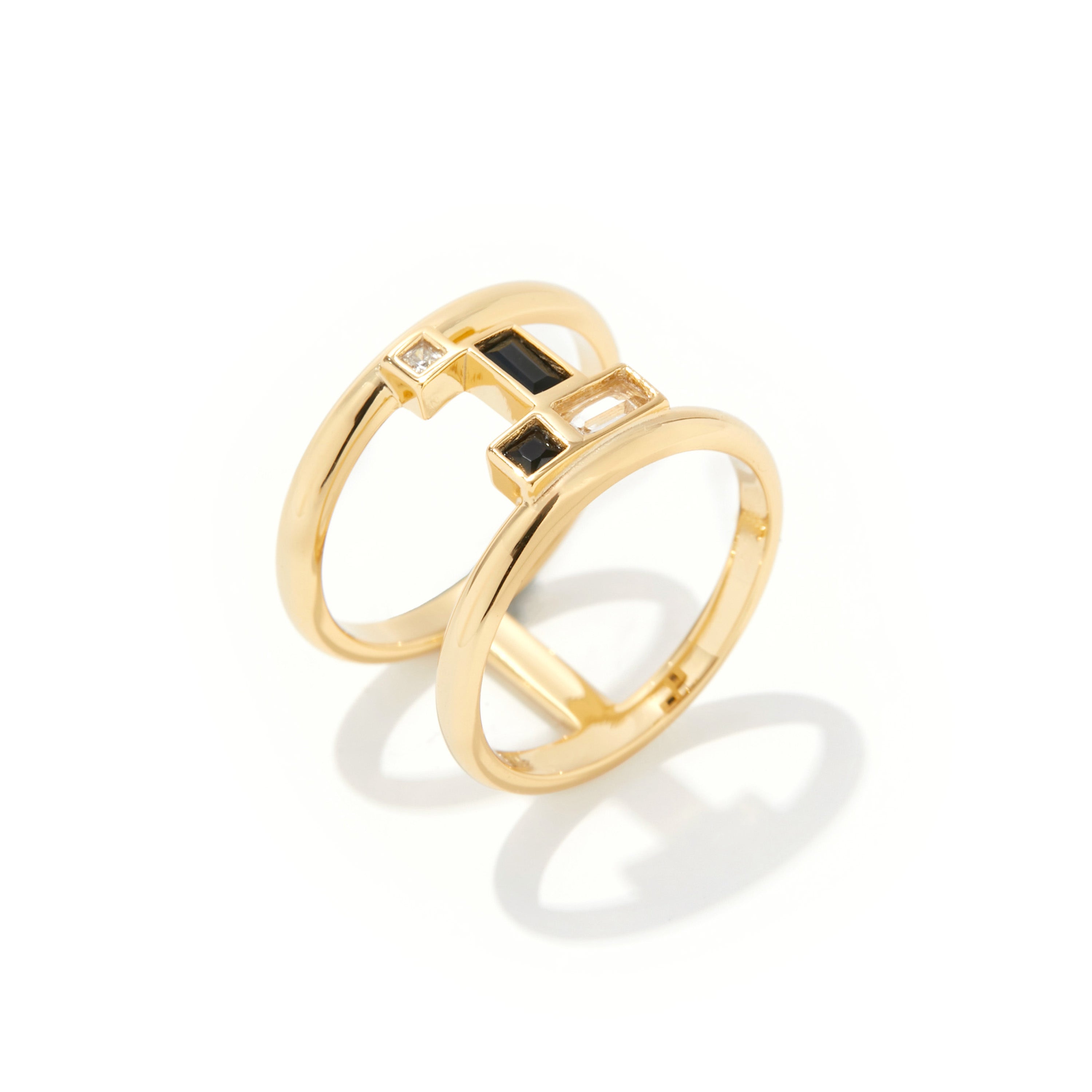 Gentle Mind Black Onyx Ring - 14k Plated Gold