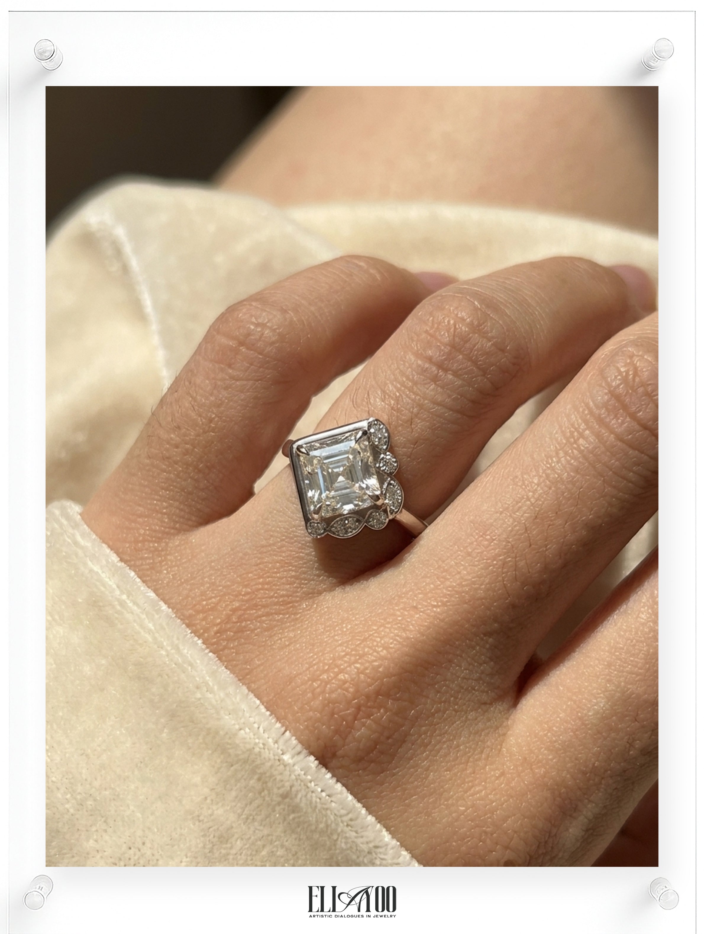 Anel de diamante e moissanita Just Us