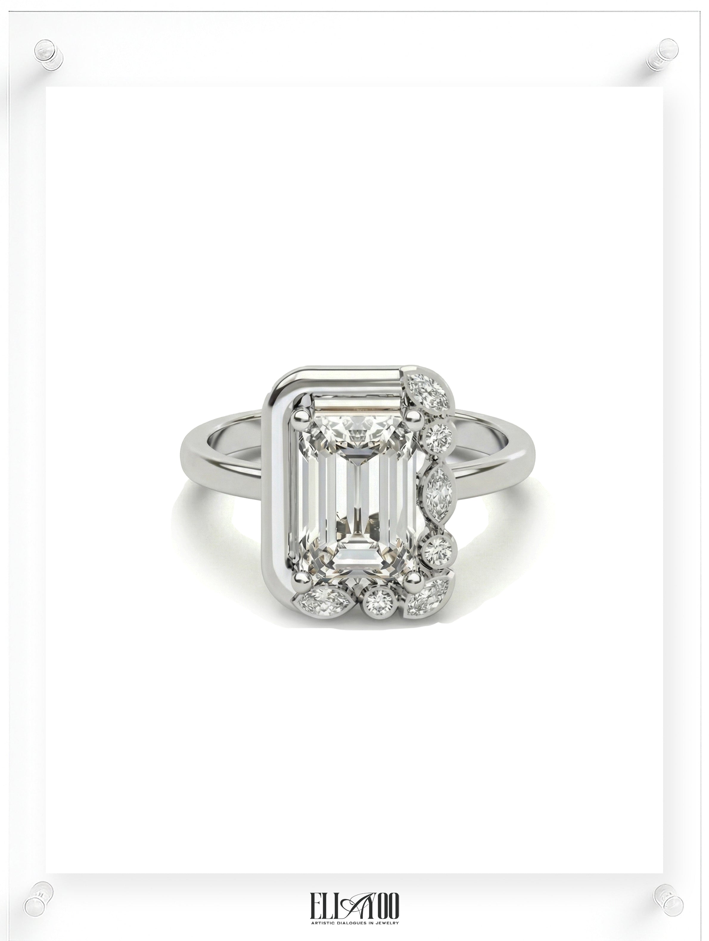 Just Us Emerald Cut Diamond Ring