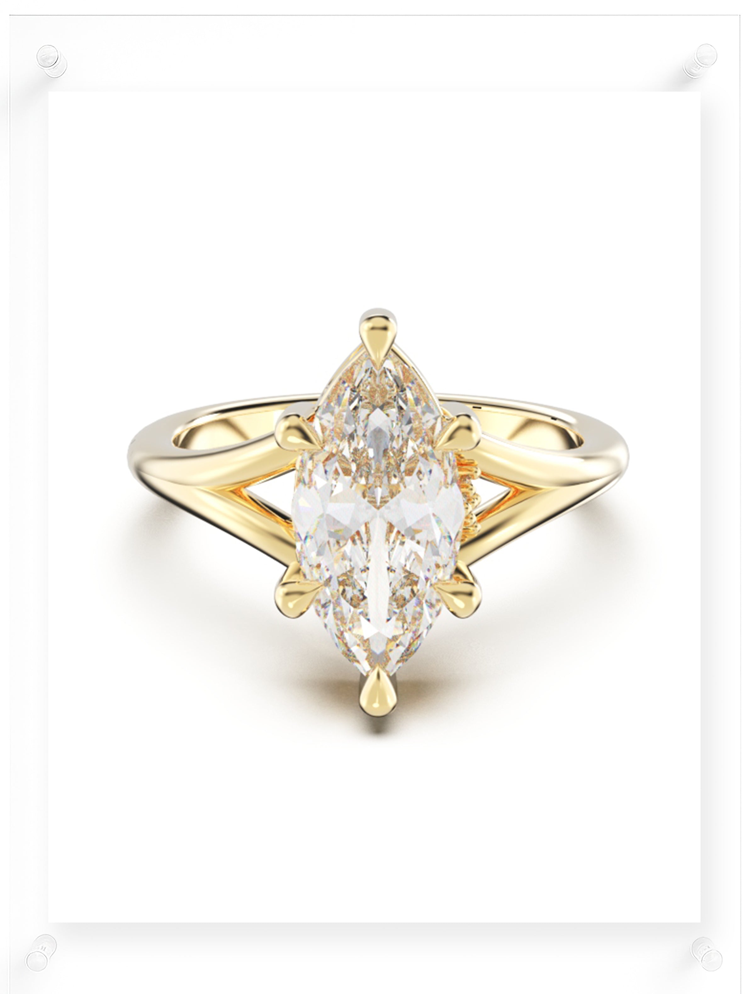 YNB Marquise Diamond & Moissanite Ring