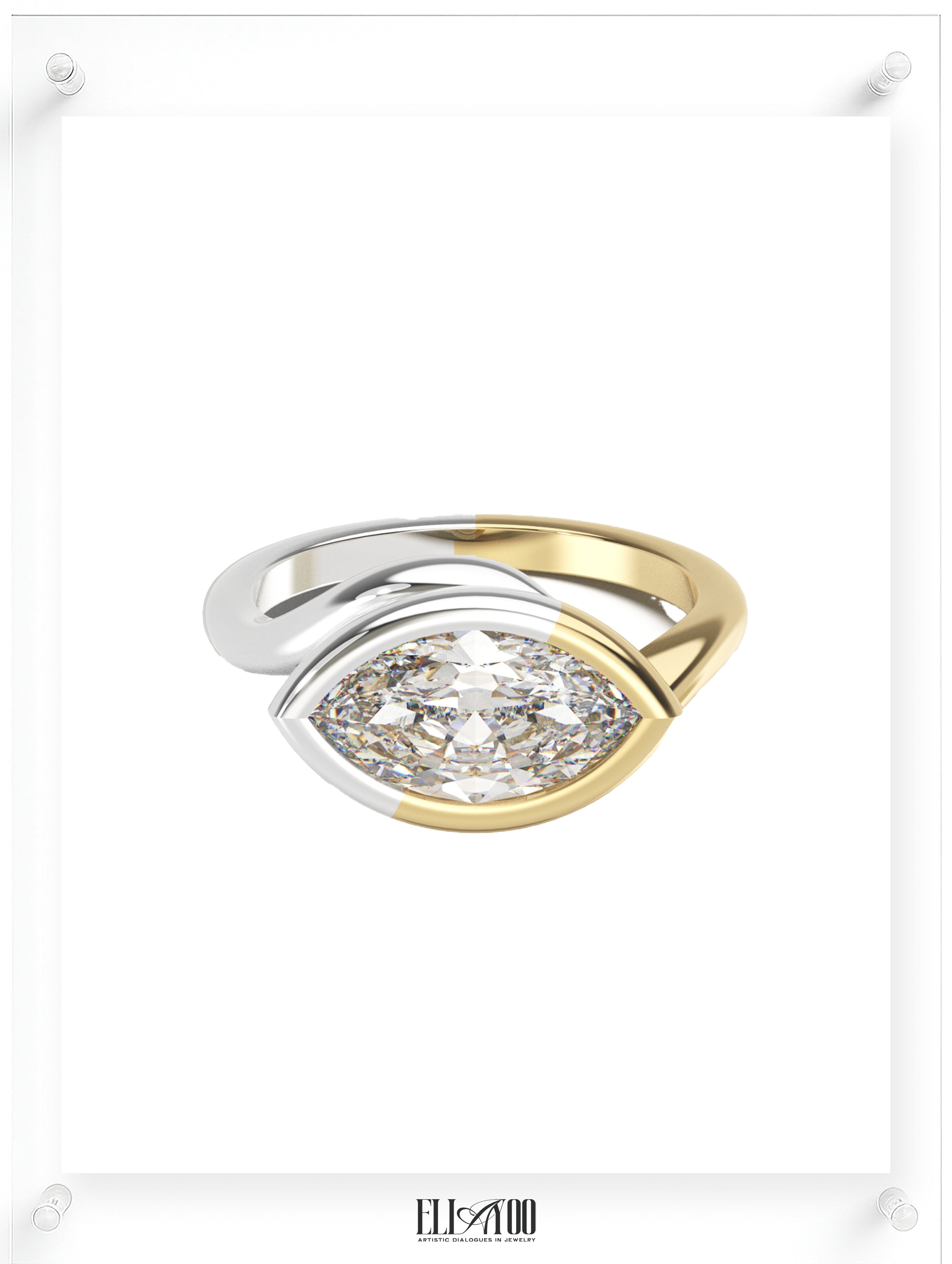 Anel de diamante e moissanita Just Us