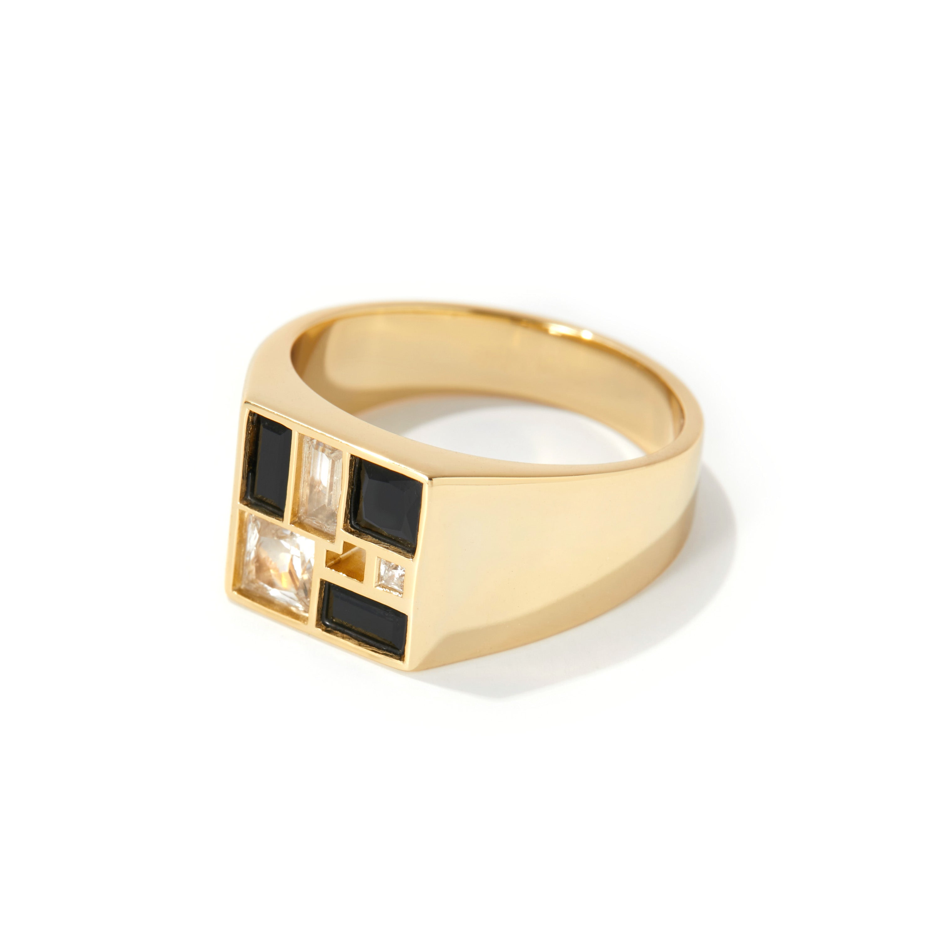 Men's Poetic Mind Black Onyx Ring - 14k Plated Gold