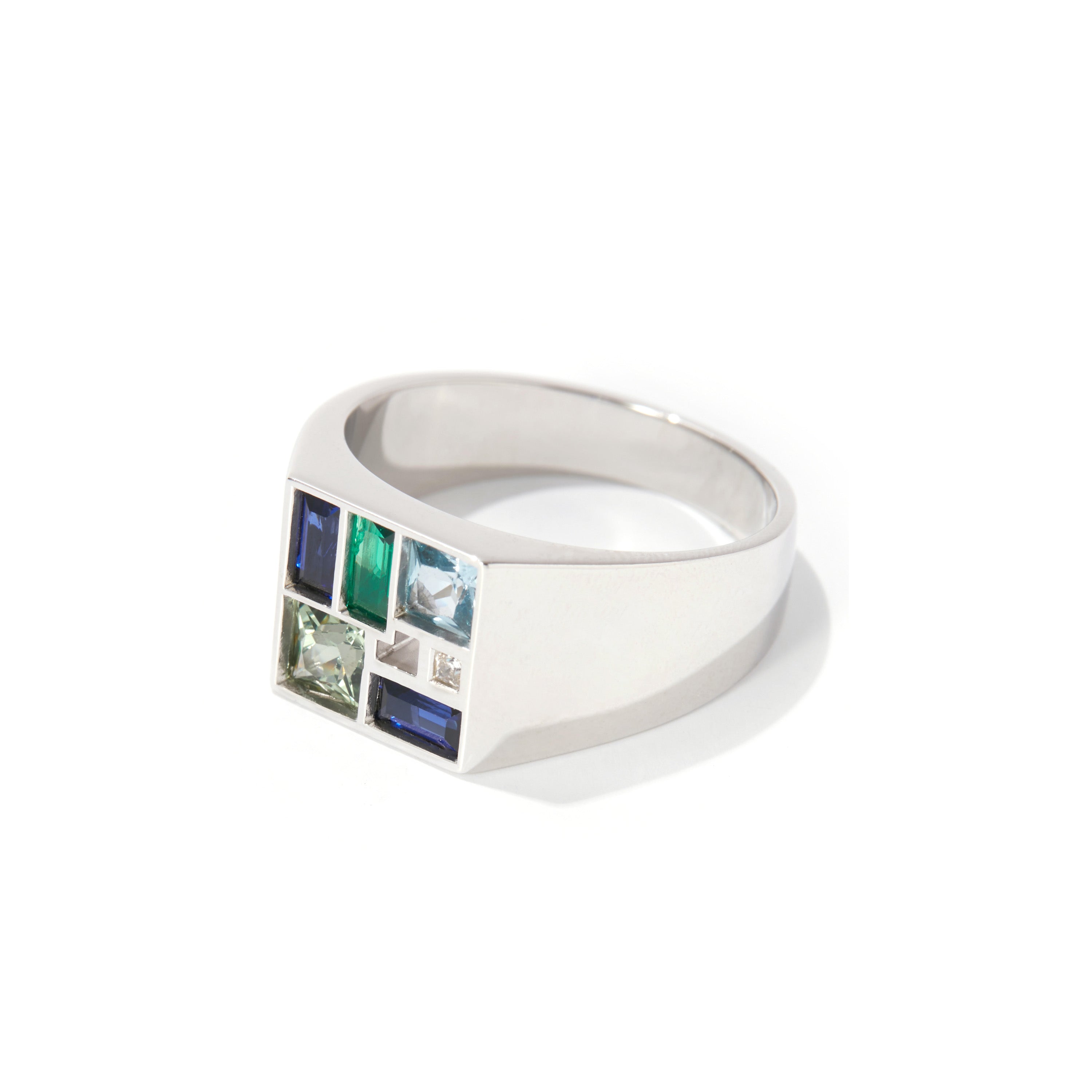 Men's Poetic Mind Blue Sapphire Ring - Sterling Silver
