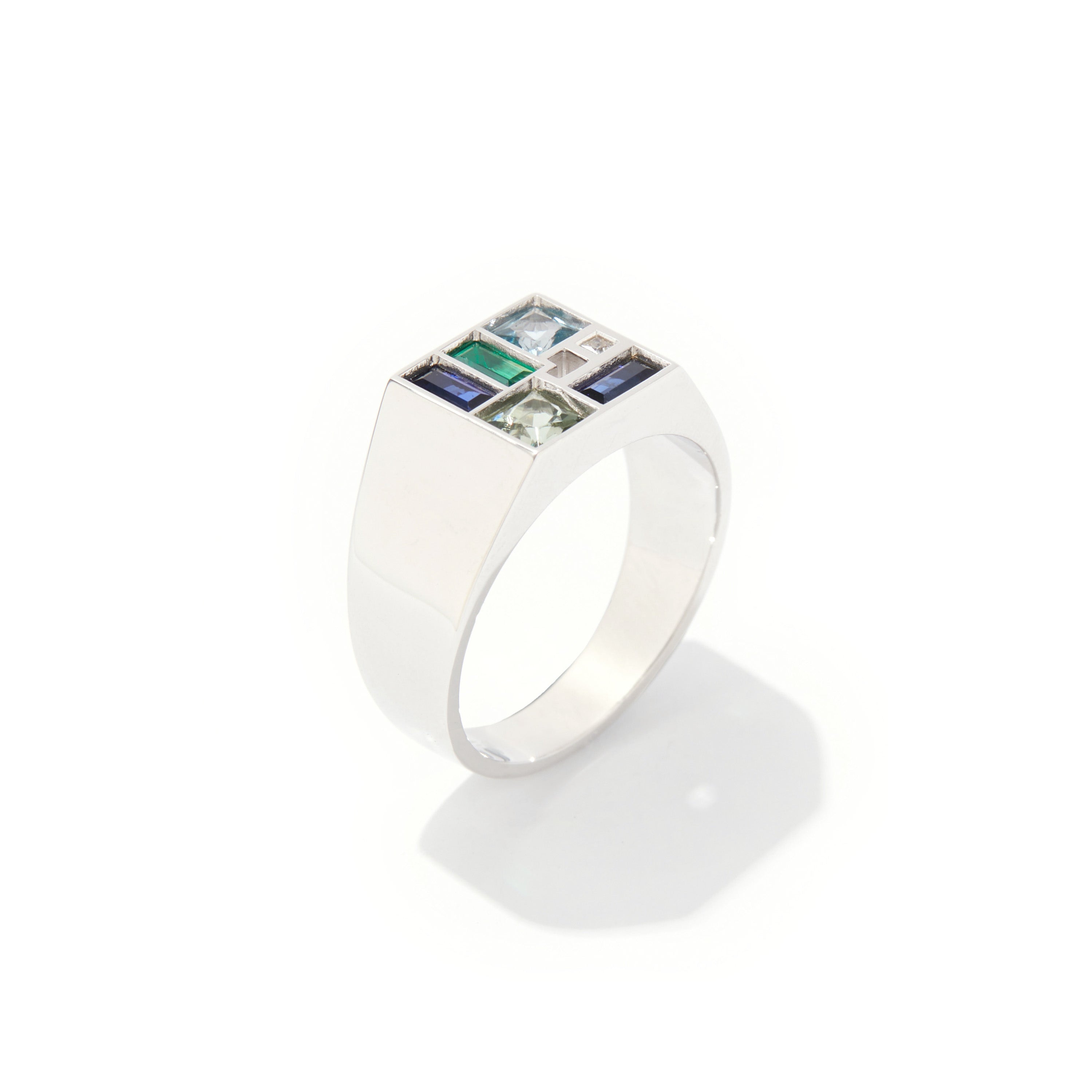 Men's Poetic Mind Blue Sapphire Ring - Sterling Silver