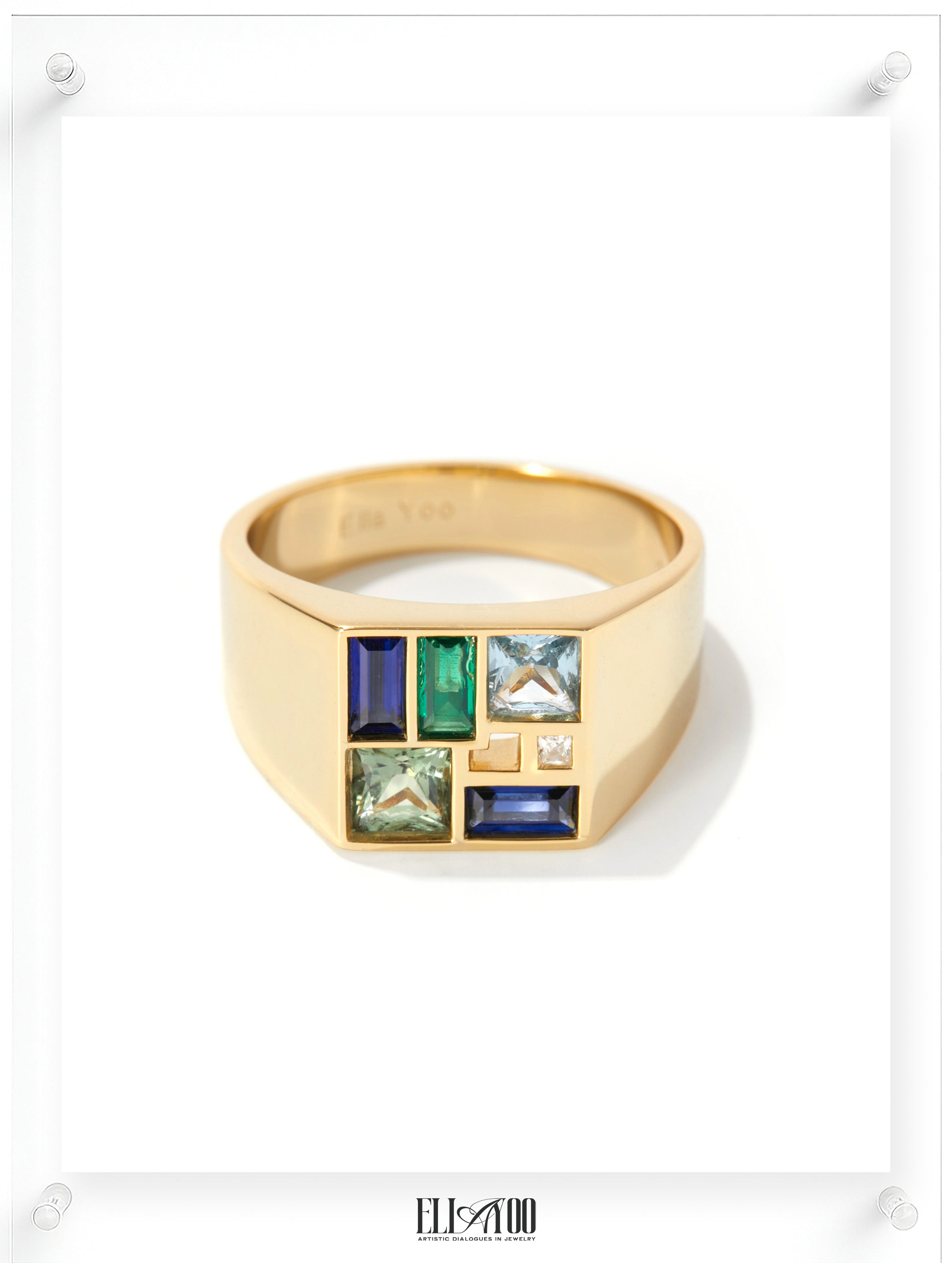 Men's Poetic Mind Blue Sapphire Ring - 14k Plated Gold