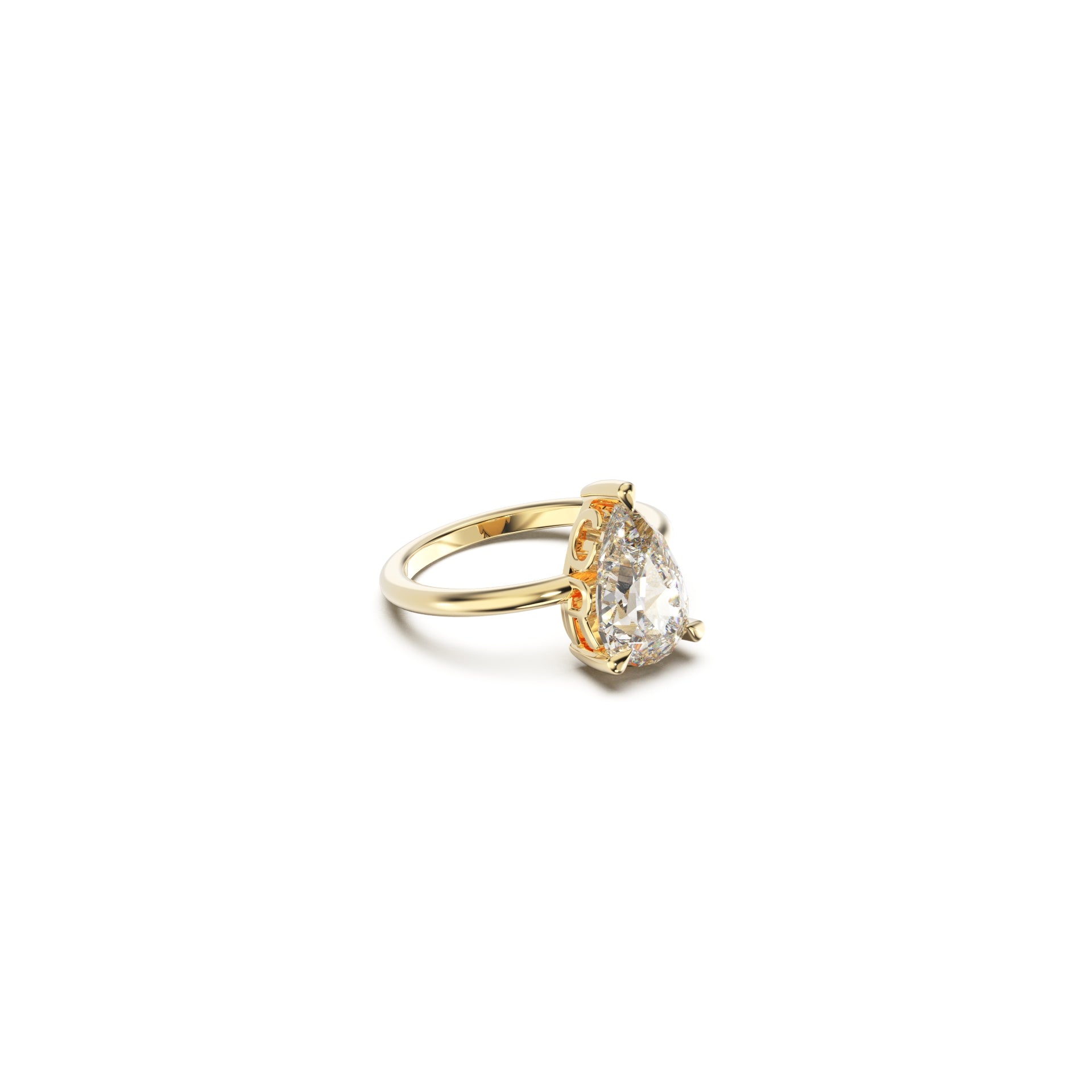 YNB Pear Diamond & Moissanite Ring