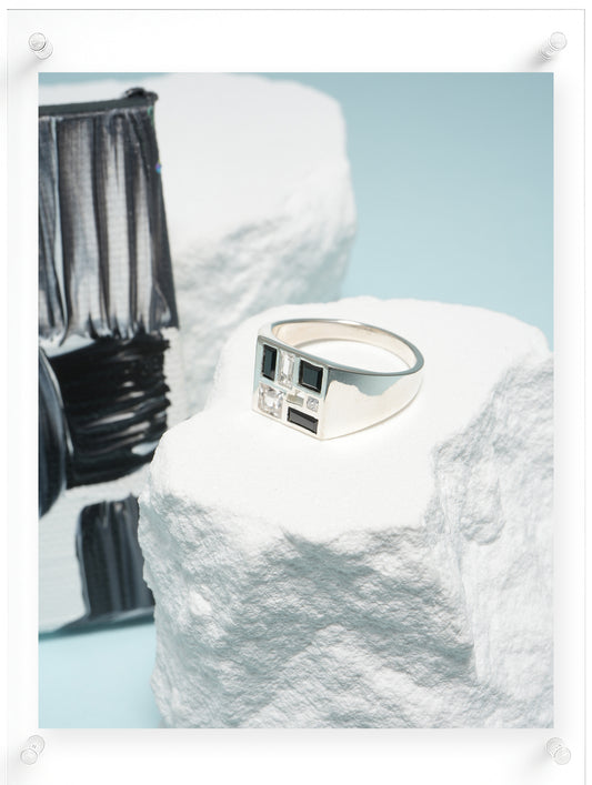 Poetic Mind Black Onyx Ring - 14k White Gold