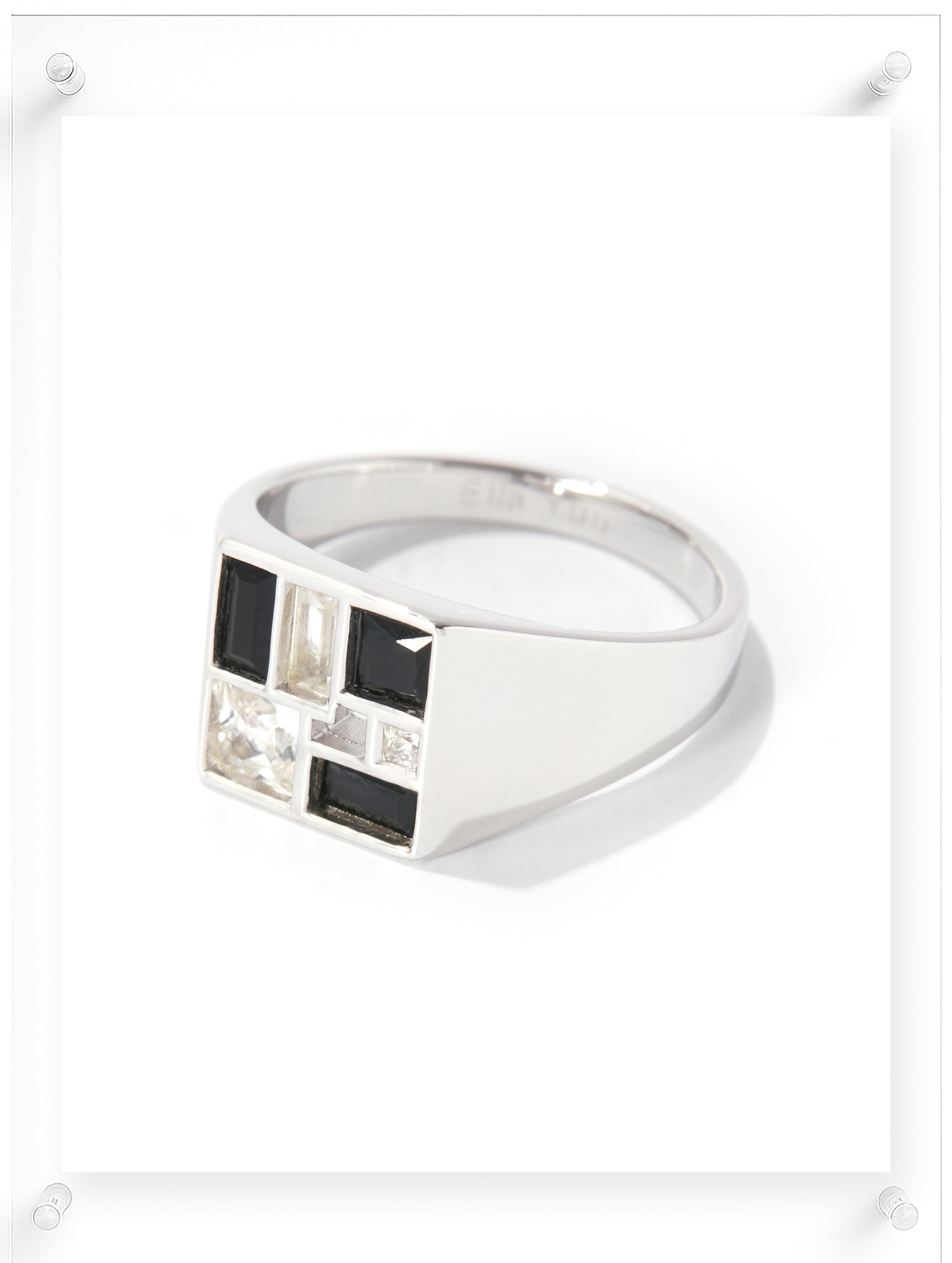 Men's Poetic Mind Black Onyx Ring - 14k White Gold