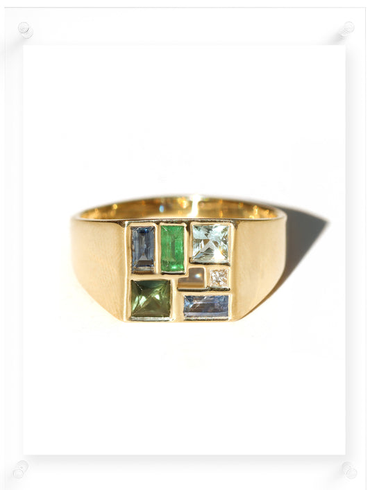 Poetic Mind Blue Sapphire Ring - 14k Yellow Gold