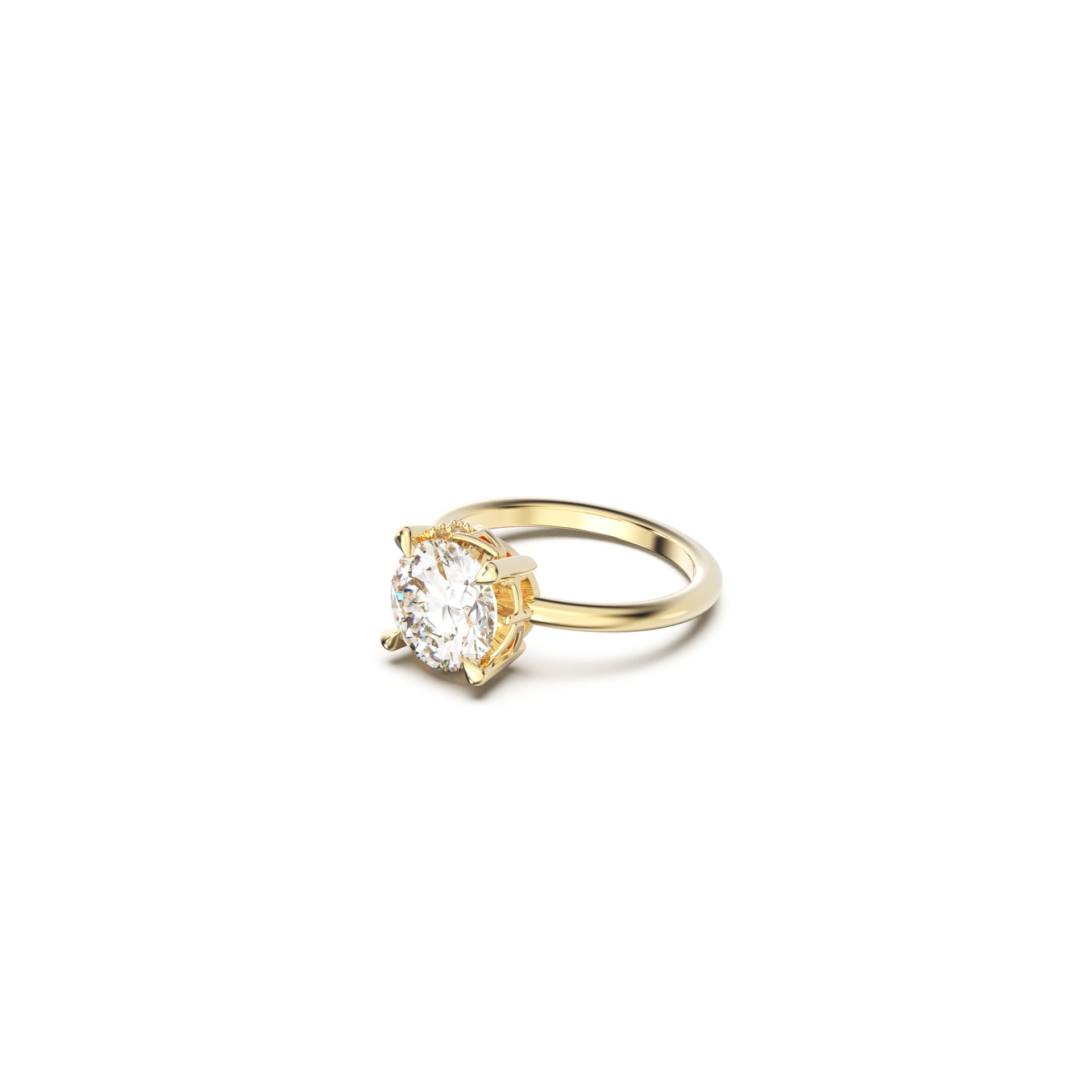 YNB Round Diamond & Moissanite Ring