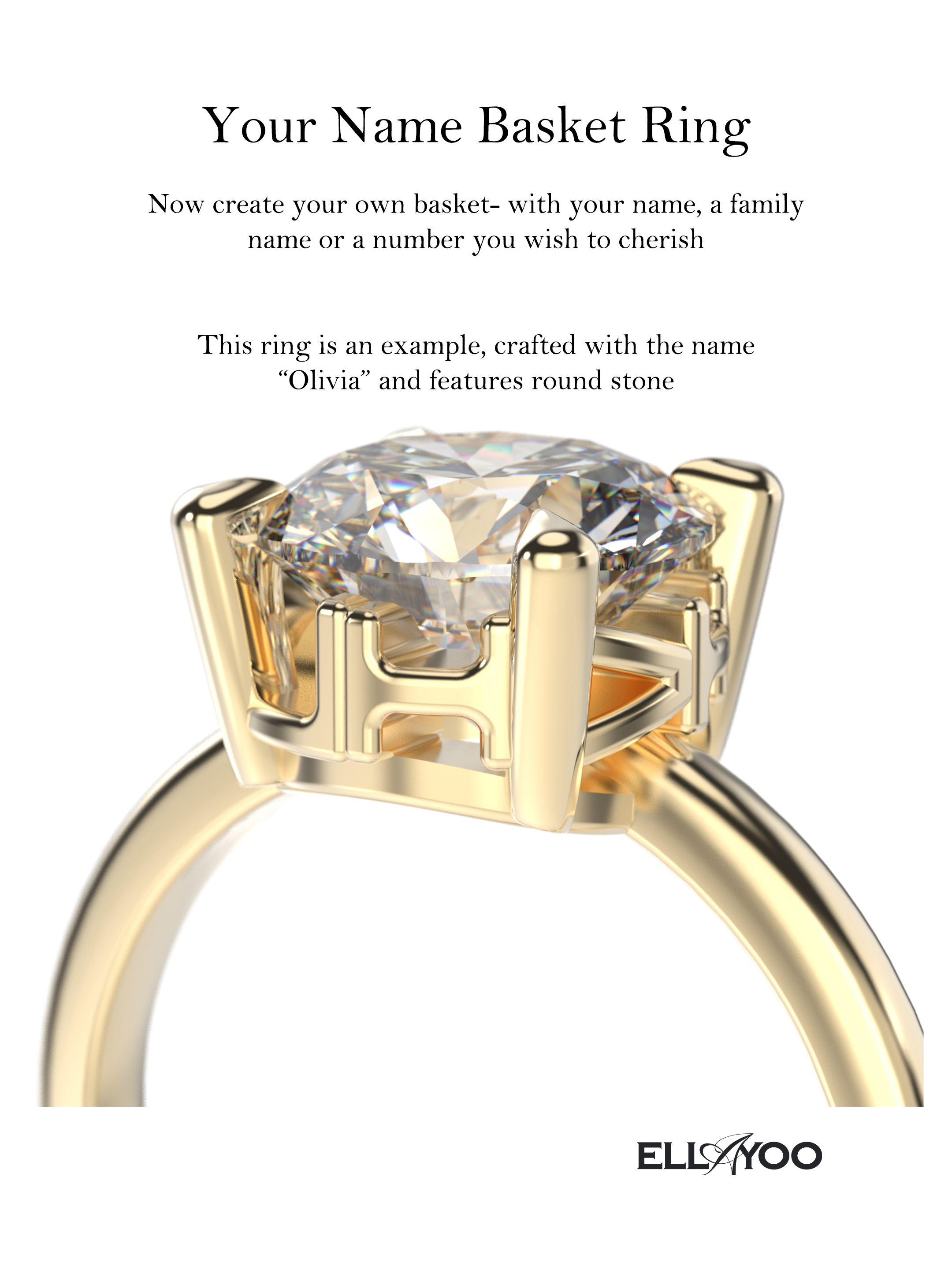 YNB Round Diamond & Moissanite Ring