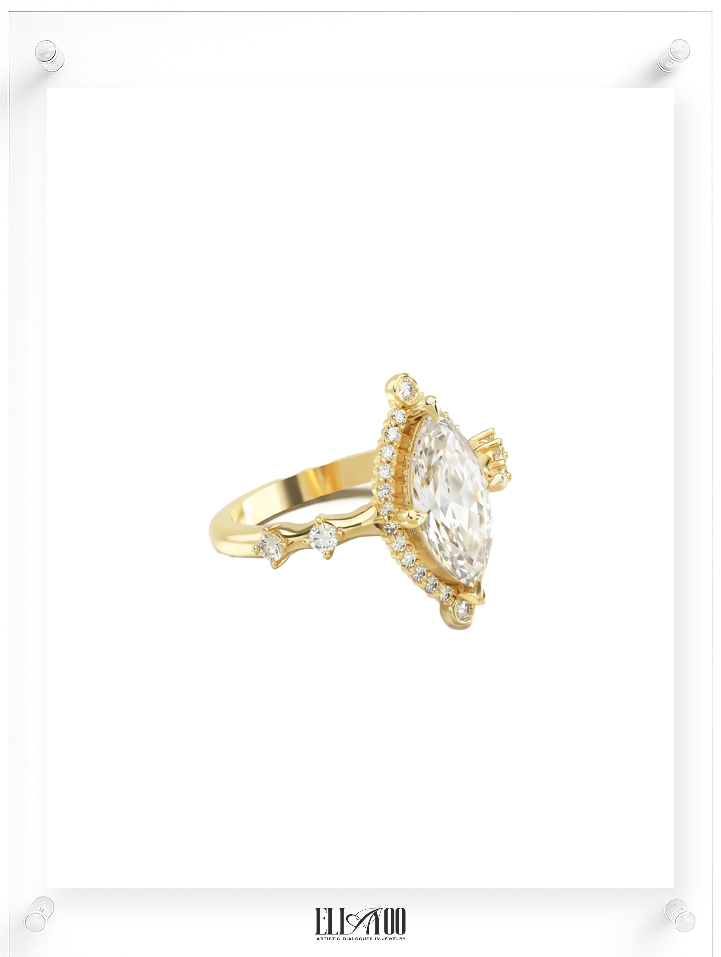 Anel de diamante e moissanita Just Us