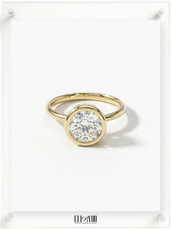 Round Diamond Ring with bezel setting