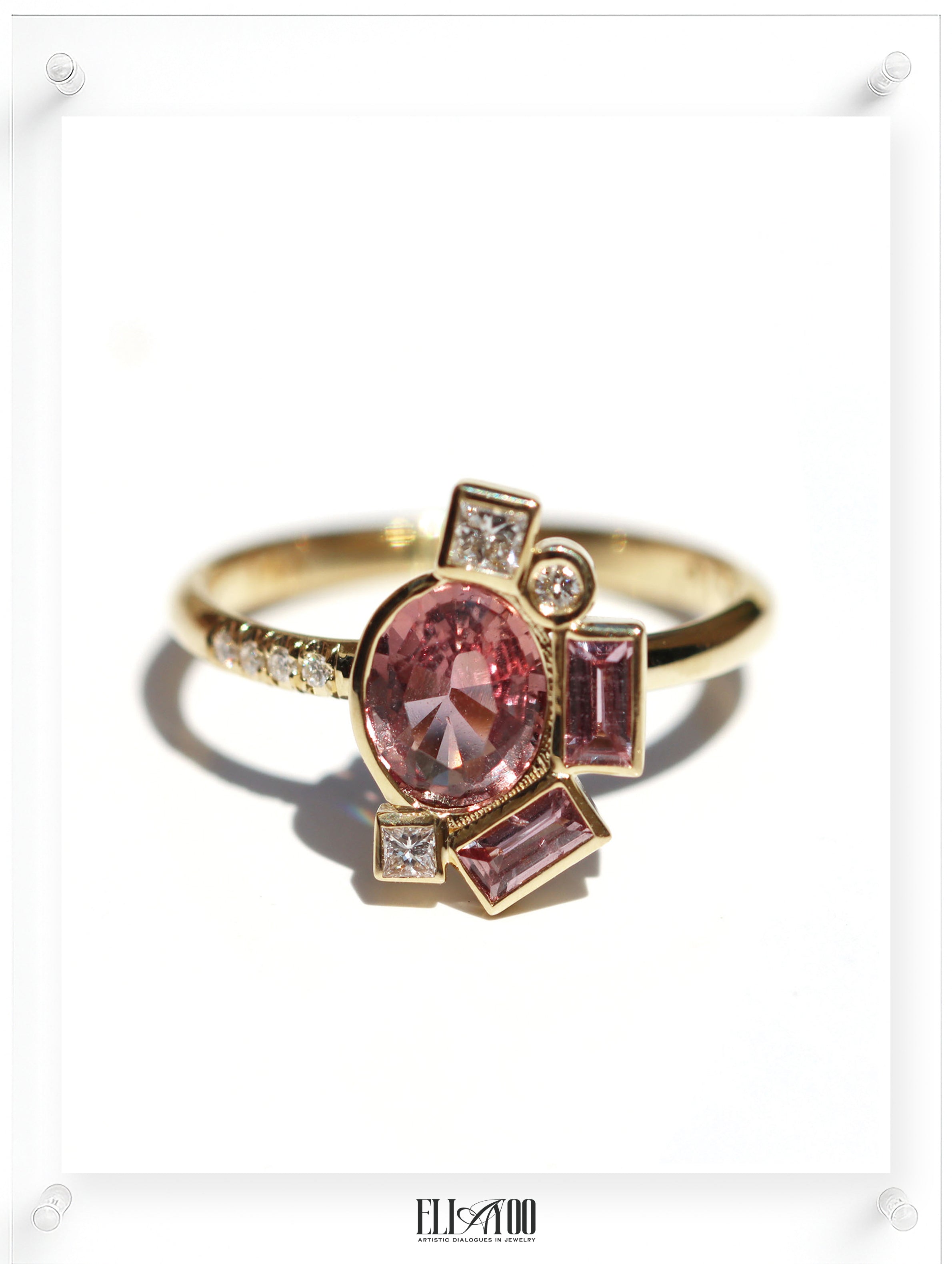 Bauhaus Sophisticated Pink Sapphire Ring