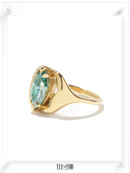 Soulgaze Teal Moissanite Ring