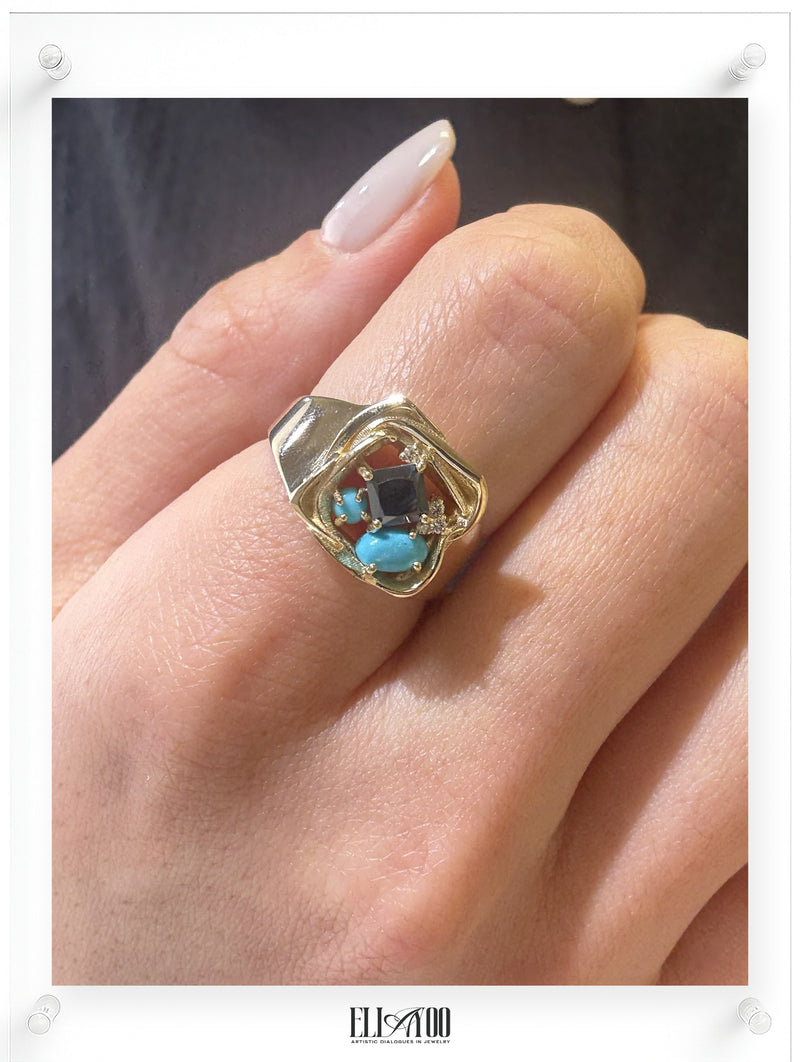 Anillo de rubí Poetic Mind - Oro amarillo de 14 k 