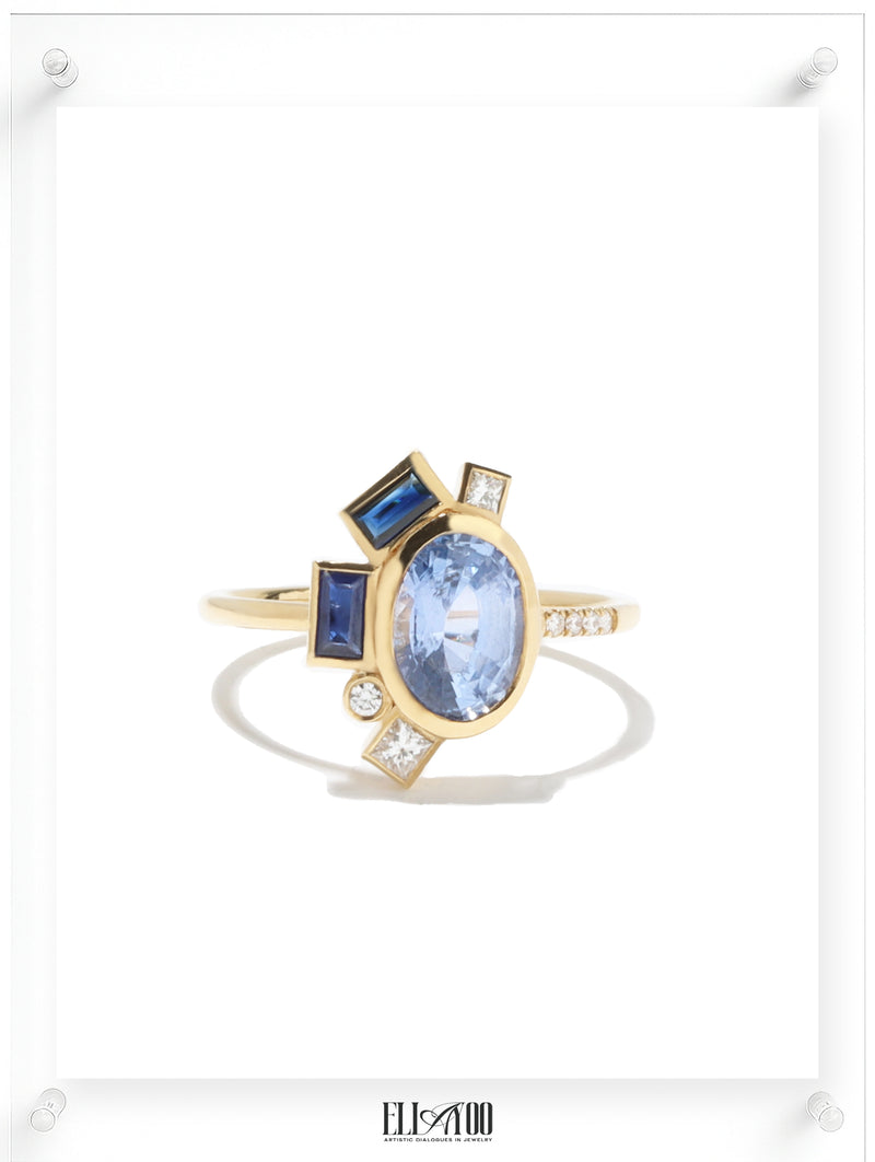Bauhaus Aether Blue Sapphire Ring