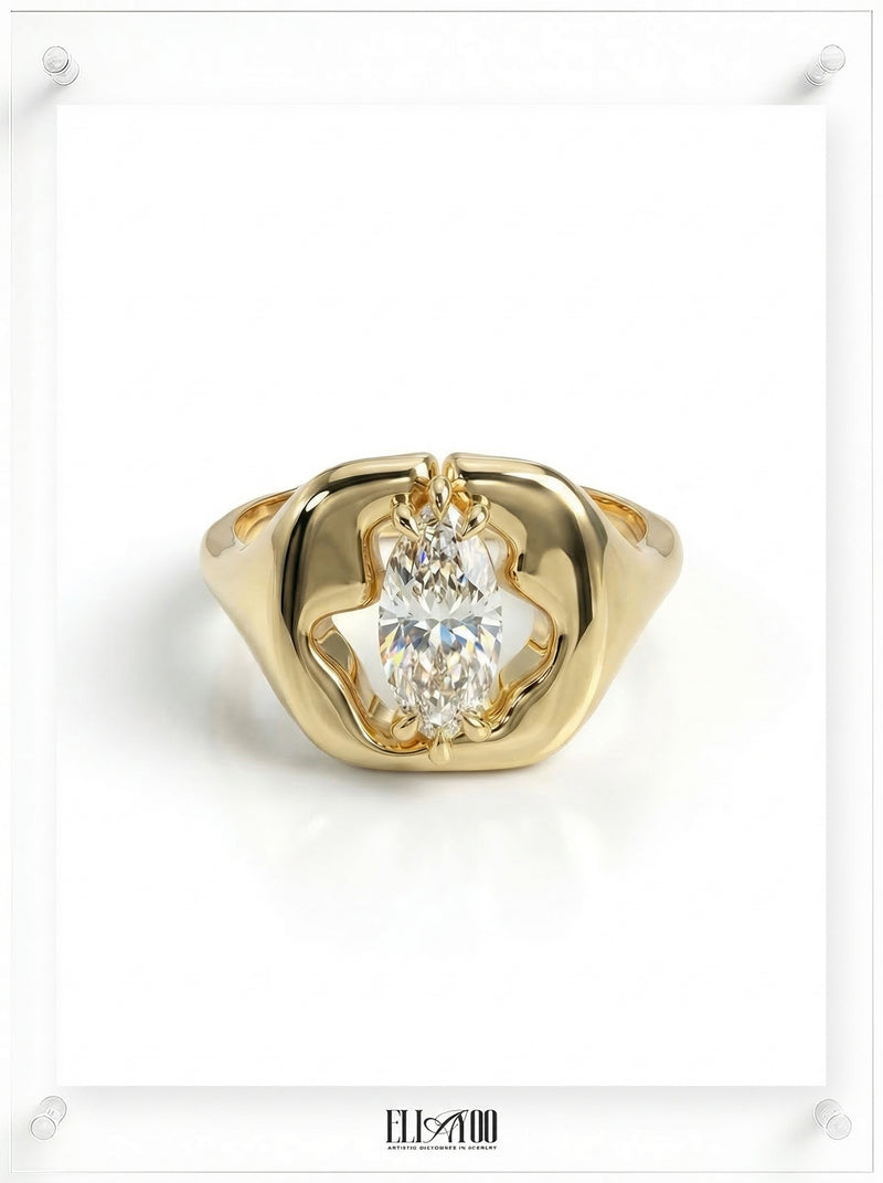 Anillo de zafiro azul de Golden Hill