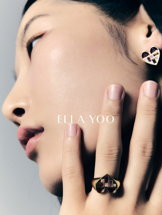 Poetic Heart Ruby Ring - 14k Plated Gold