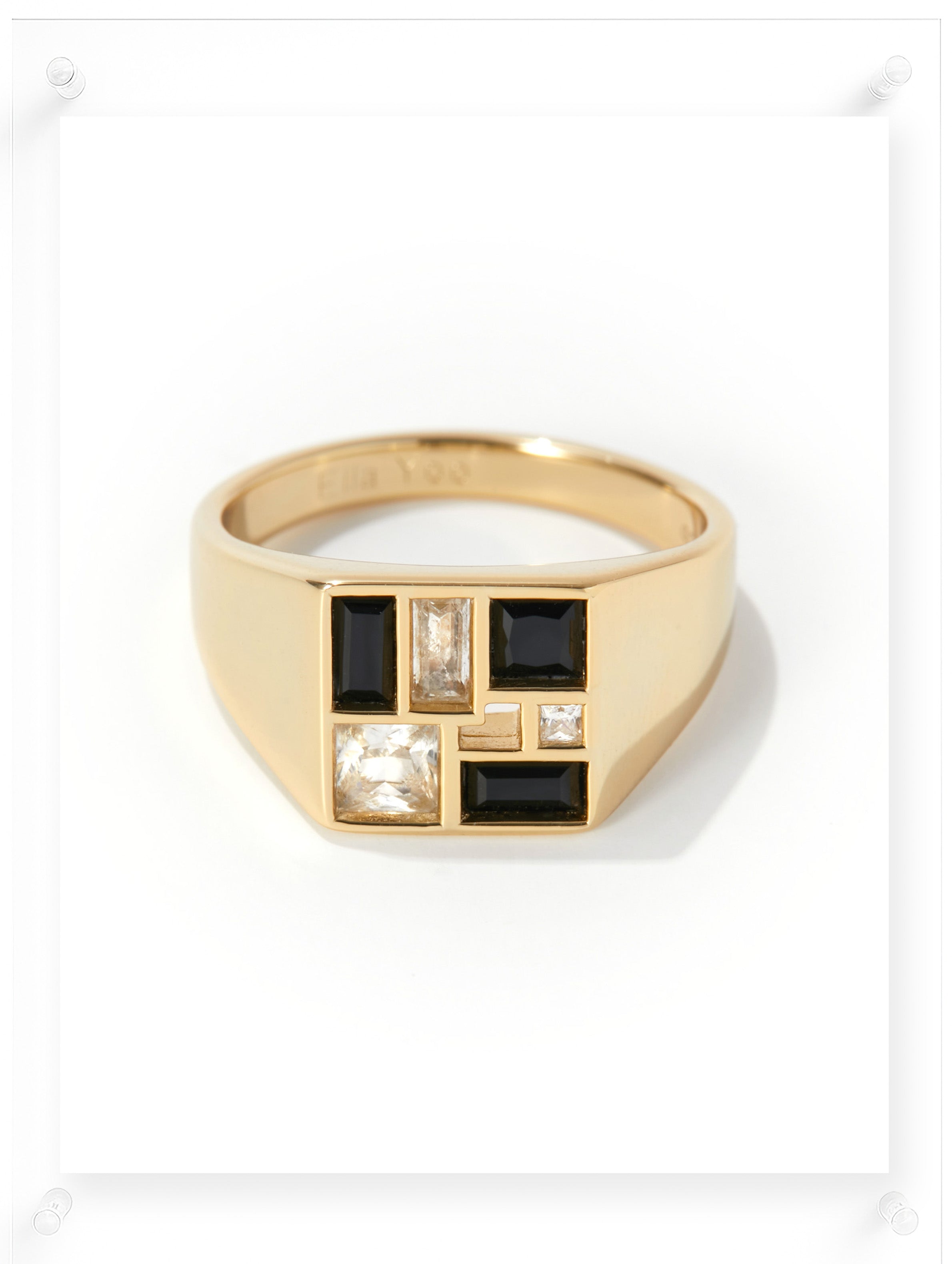 Poetic Mind Black Onyx Ring - 14k Plated Gold