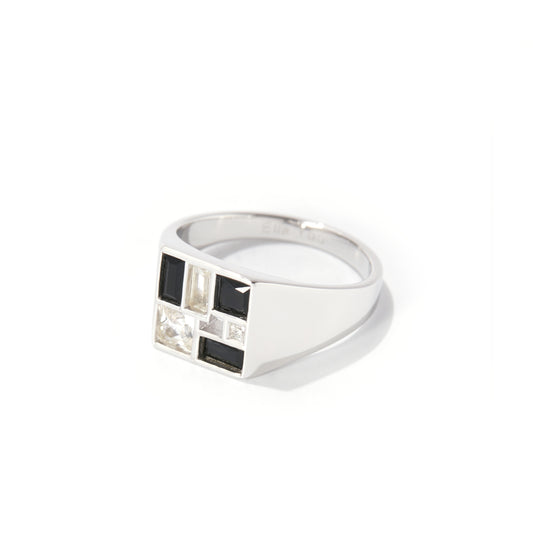 Poetic Mind Black Onyx Ring - Platinum