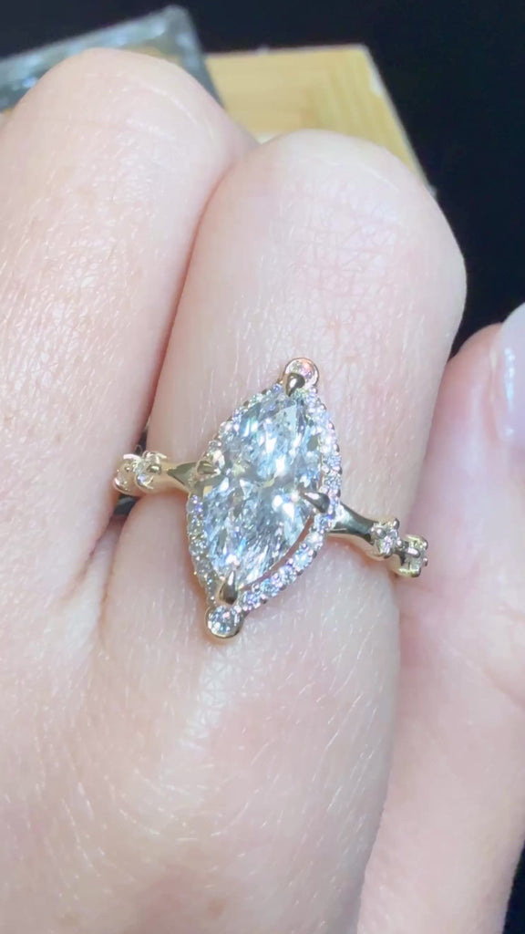 Anel de diamante e moissanita Just Us