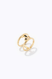 Gentle Mind Black Onyx Ring - 14k Plated Gold