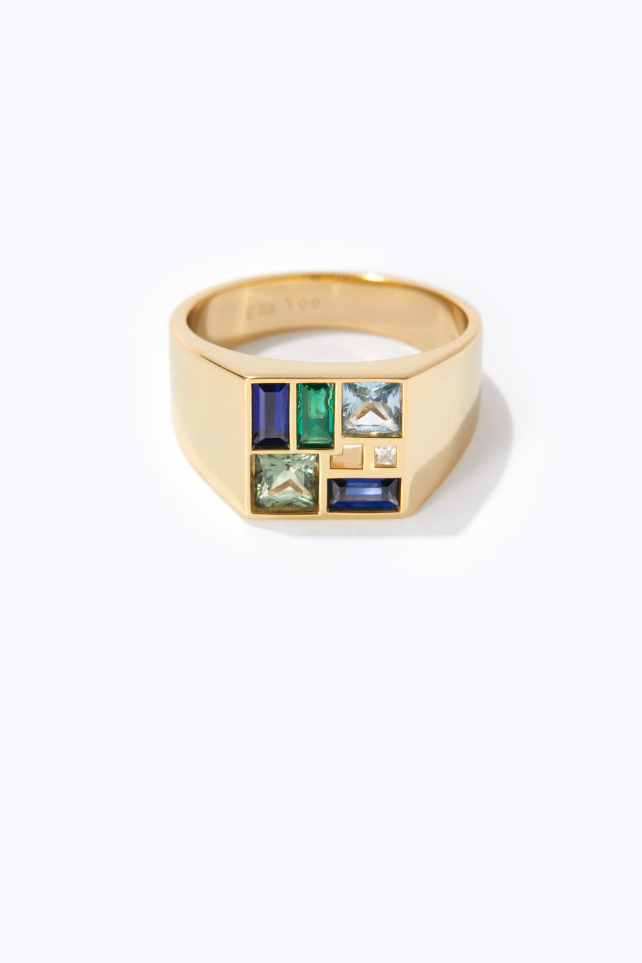 Men's Poetic Mind Blue Sapphire Ring - 14k Plated Gold