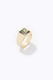 Men's Poetic Mind Blue Sapphire Ring - 14k Plated Gold